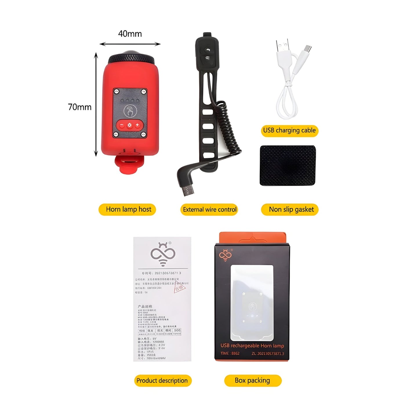 2-in-1 Elektrische Hupe & Frontlicht - Zubehör - Wheelyshop