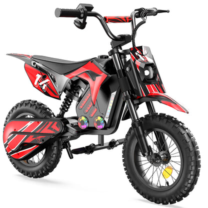 Wheely A14 Elektro-Dirtbike für Kinder in Rot vor weißem Hintergrund - Wheelyshop