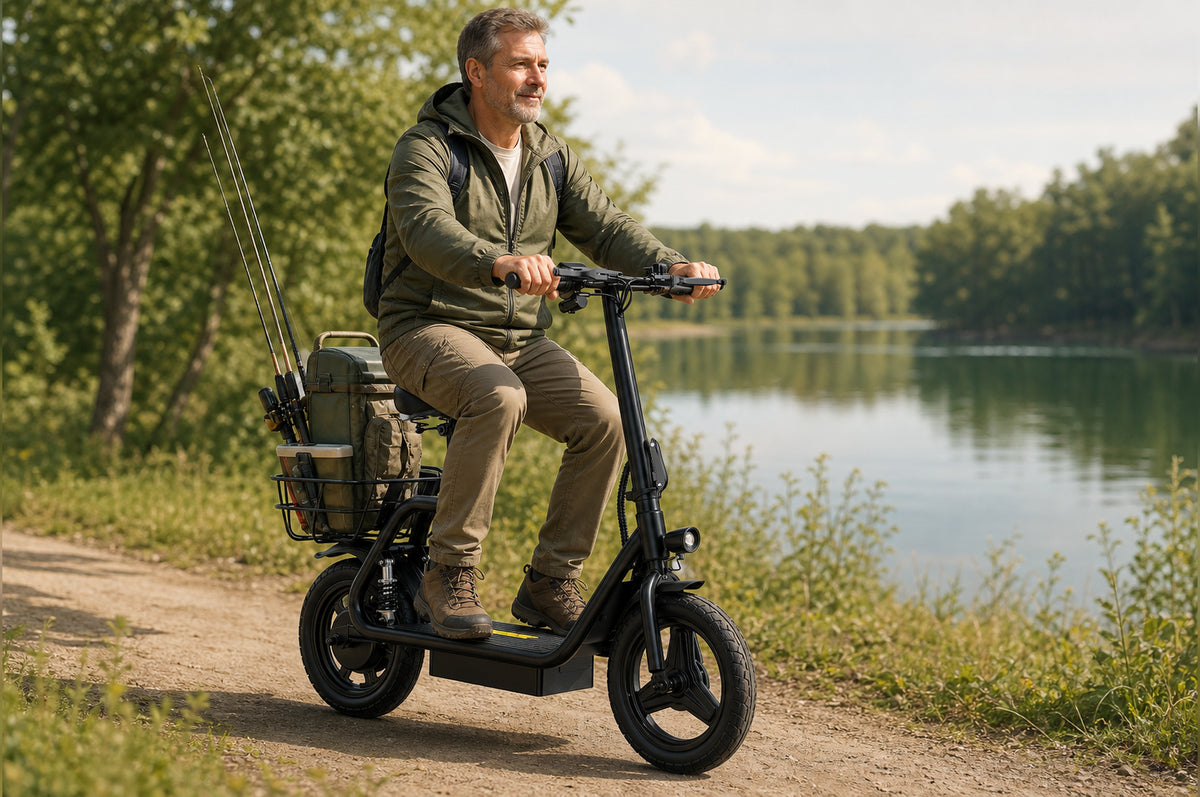 APEFOX C14 E-Scooter mit hinterer Federung und komfortablem Sattel – Wheelyshop