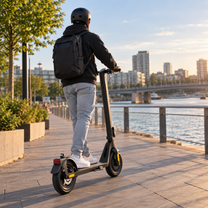 Mann auf dem HX D01 E-Scooter in der Stadt
