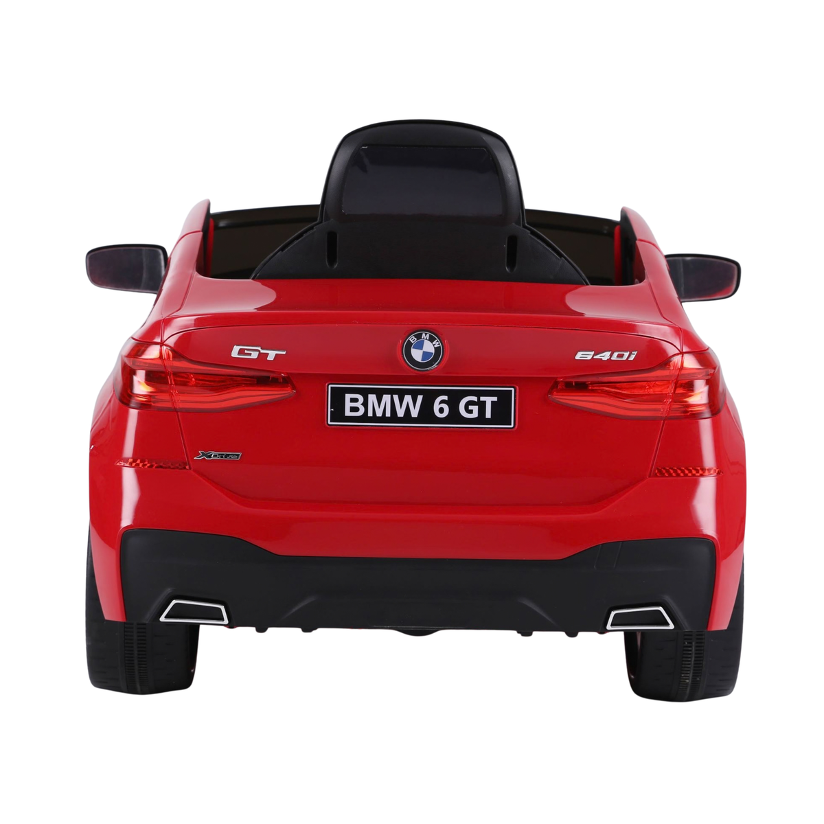 BMW 6GT Elektroauto für Kinder von hinten in Rot