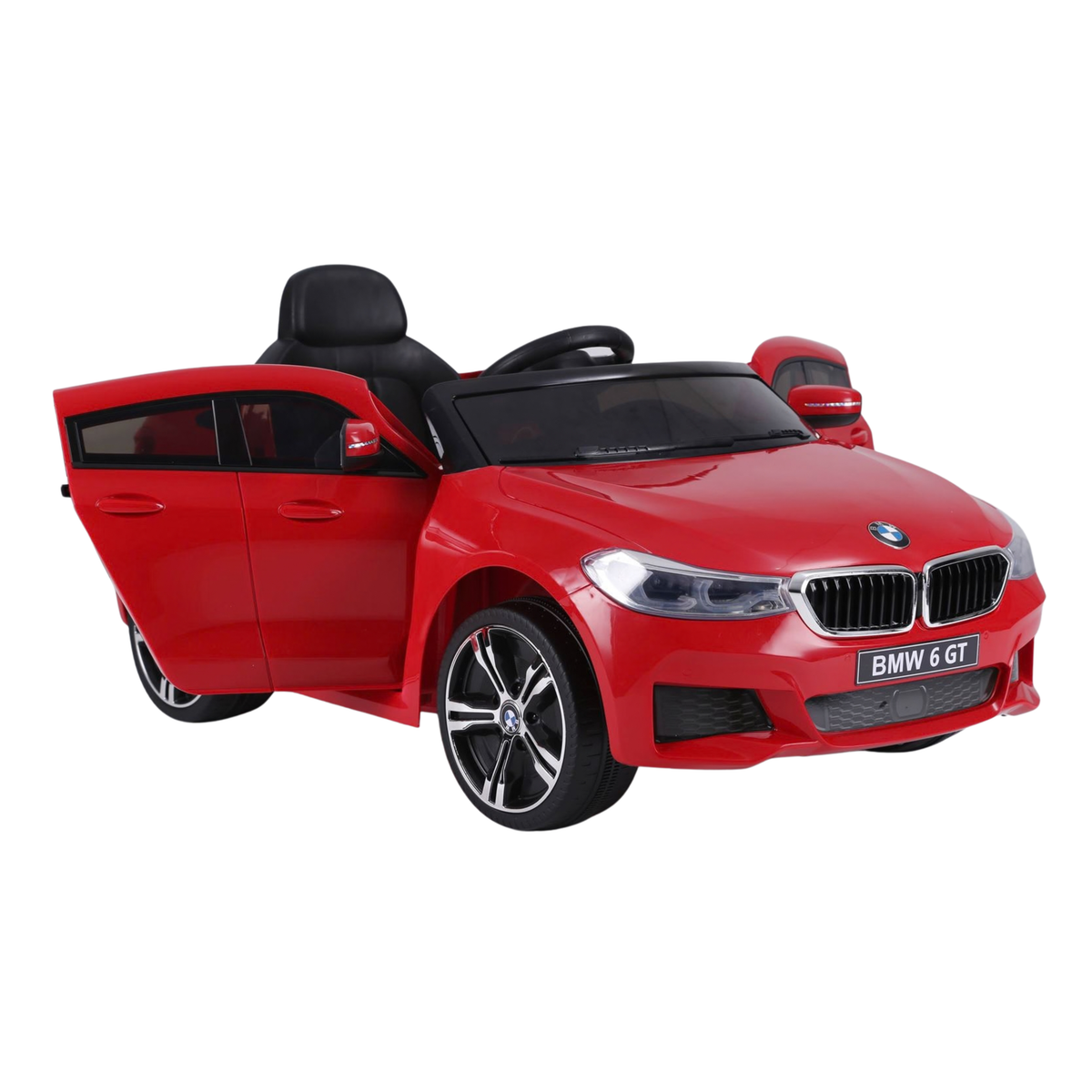 BMW 6GT Elektroauto für Kinder mit geöffneten Türen in Rot