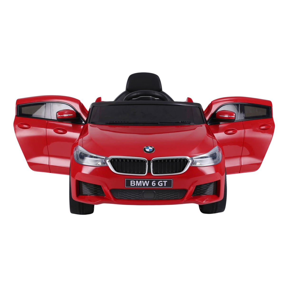 BMW 6GT Elektroauto für Kinder mit geöffneten Türen in Rot