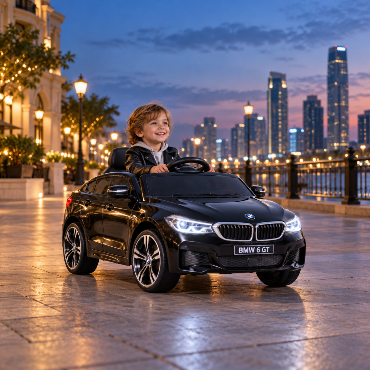 Kind fährt das BMW 6GT Elektroauto für Kinder