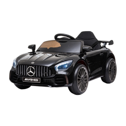 Mercedes AMG GT Elektroauto für Kinder schräg von vorne in Schwarz
