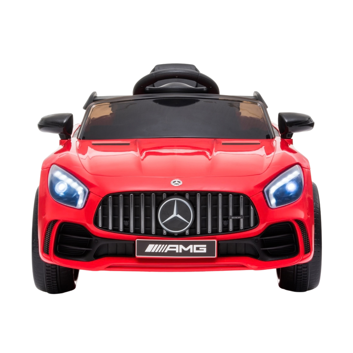 Mercedes AMG GT Elektroauto für Kinder von vorne in Rot