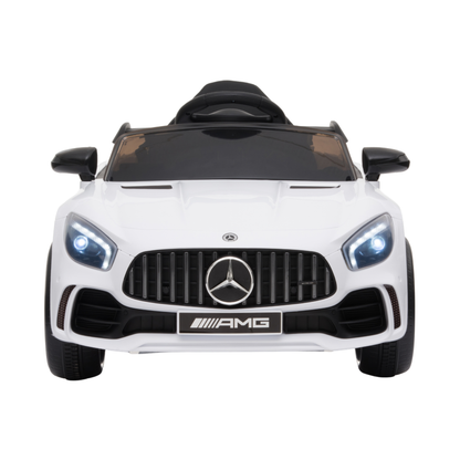Mercedes AMG GT Elektroauto für Kinder von vorne in Weiß