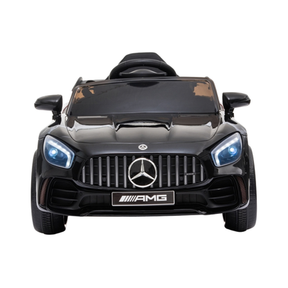 Mercedes AMG GT Elektroauto für Kinder von vorne in Schwarz