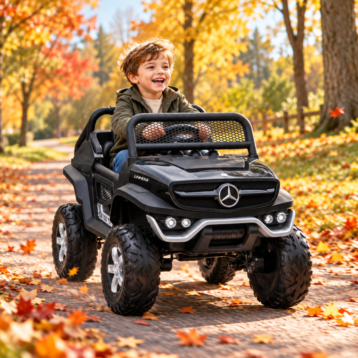 Kinder-Elektroauto Mercedes Benz Unimog Truck - Wheelyshop