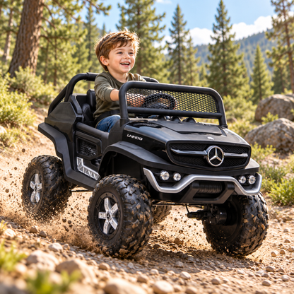 Kinder-Elektroauto Mercedes Benz Unimog Truck - Wheelyshop