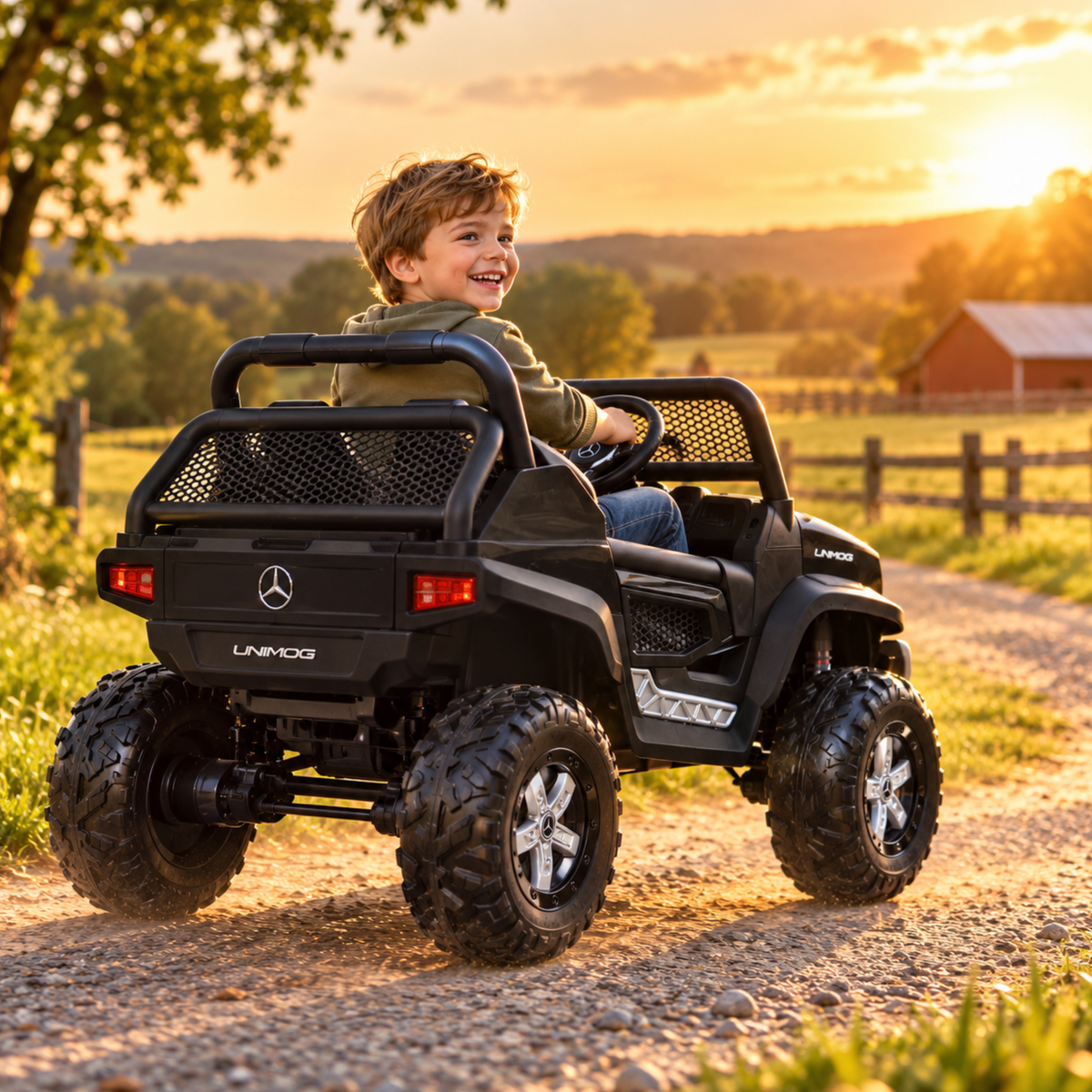 Kinder-Elektroauto Mercedes Benz Unimog Truck - Wheelyshop
