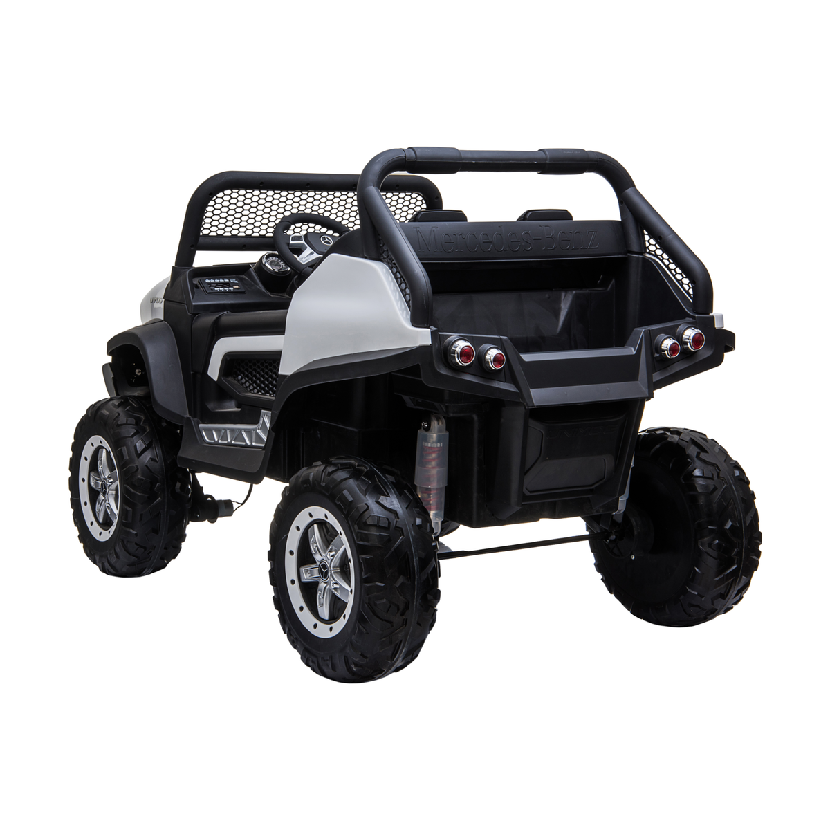 Kinder-Elektroauto Mercedes Benz Unimog Truck mit Vollgummireifen – Wheelyshop