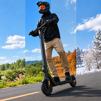 Mann auf dem HX D01 E-Scooter auf der Straße