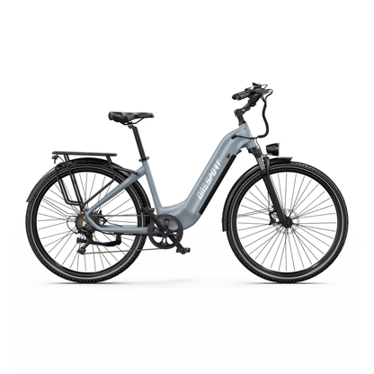 OneSport OT05 Max graues E-Bike mit tiefem Einstieg von der Seite gesehen
