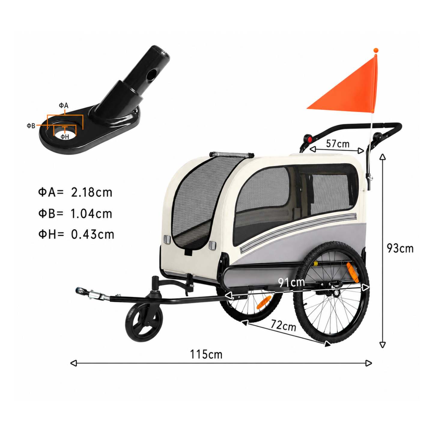 Hundeanhänger Fahrrad 10202NS - Hundeanhänger - Wheelyshop