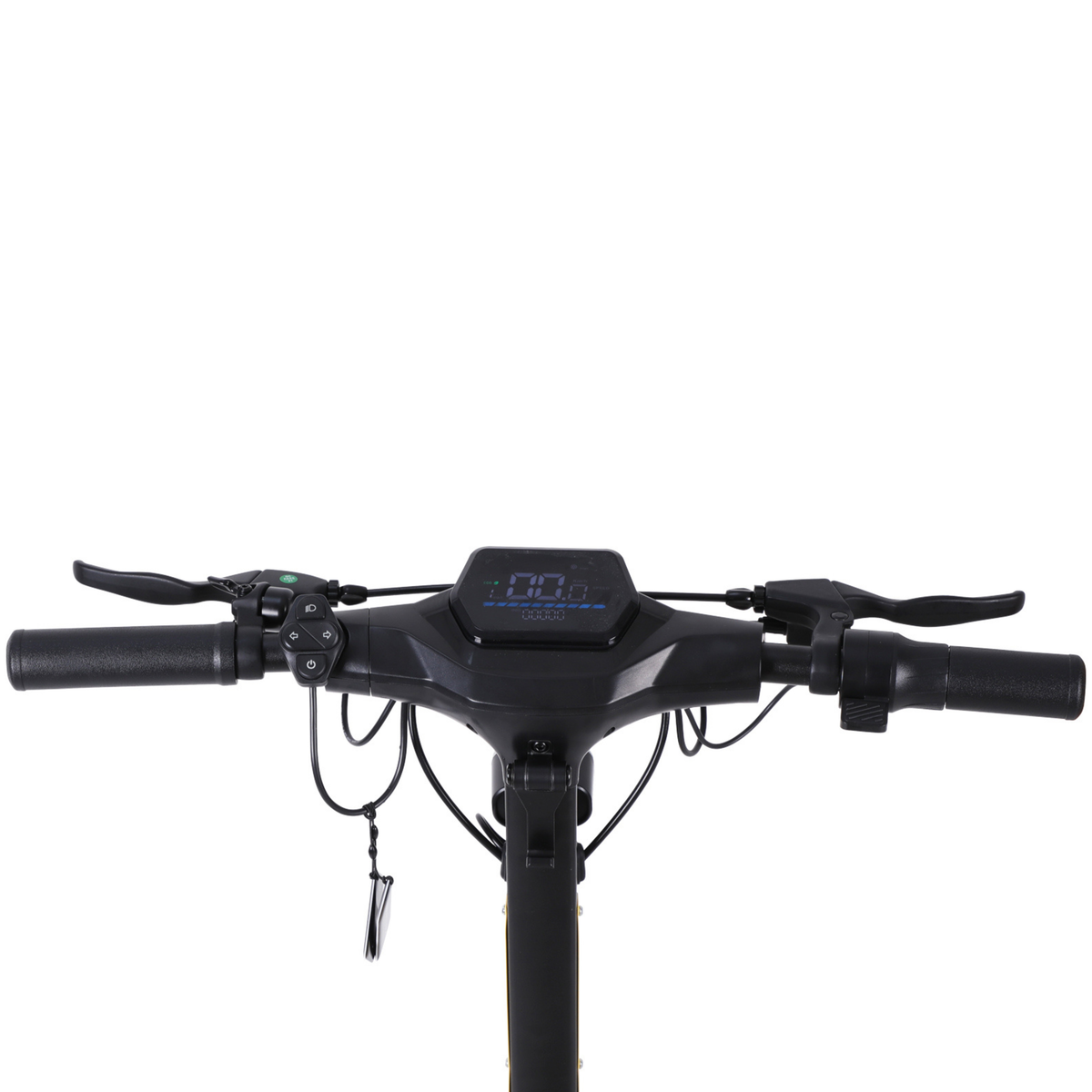 Lenker des Wheely - H7 von vorn mit Display, Bremshebel und Tasten