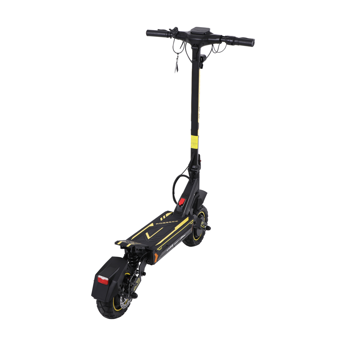 Wheely - H7 E-Scooter schräg von hinten mit Lenker, Trittbrett und hinterem Schutzblech mit rotem Rücklicht