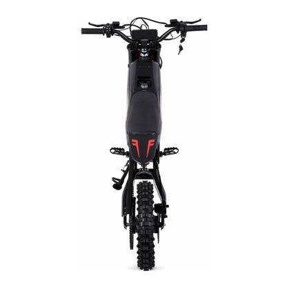 Wheely - Y10 von hinten mit Lenker, Display, Sitz, Fußrasten, Kette und Hinterreifen mit grobem Profil