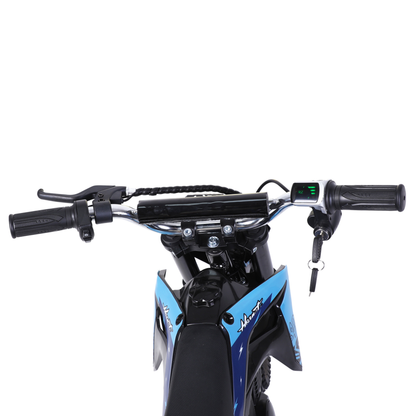 Wheely - Y3, Lenker von hinten gesehen, mit Bremshebel, Griff, Display und Zündschlüssel