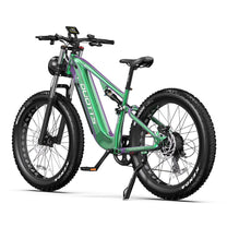 Duotts E26 Fatbike-E-Bike schräg von vorne in Grün