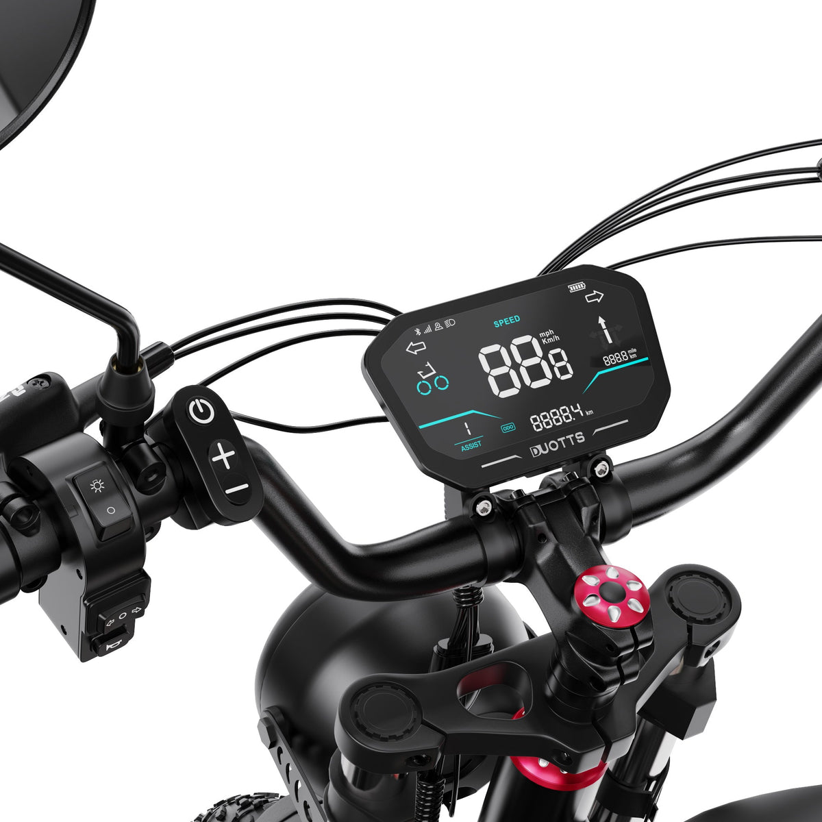 Nahaufnahme des Displays am Duotts F20