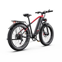 Duotts F26 Lite Fatbike-E-Bike schräg von hinten in Rot