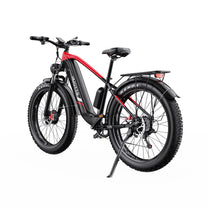 Duotts F26 Fatbike-E-Bike schräg von hinten in Rot