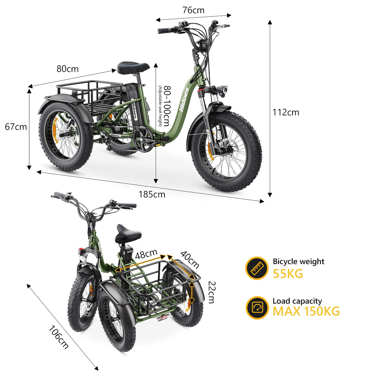 Hidoes ET1 - Elektro-Dreirad - Wheelyshop