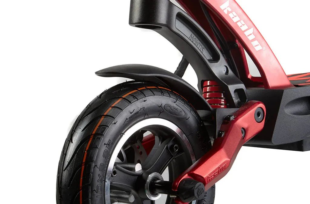 Hinterrad des KAABO MANTIS 8 PLUS in Rot
