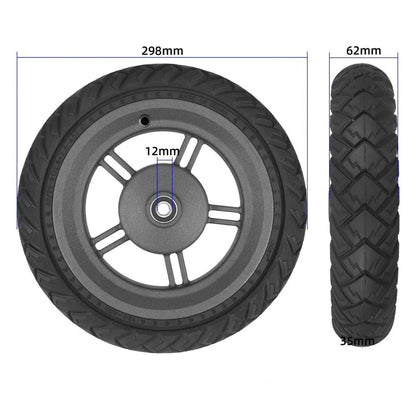 Komplettes Vollgummirad 12 Zoll Xiaomi 5 Plus - Ersatzteil - Wheelyshop