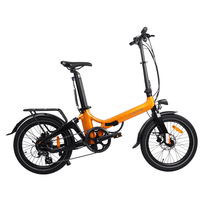 Onemile E2 faltbares E-Bike in der Seitenansicht in Orange