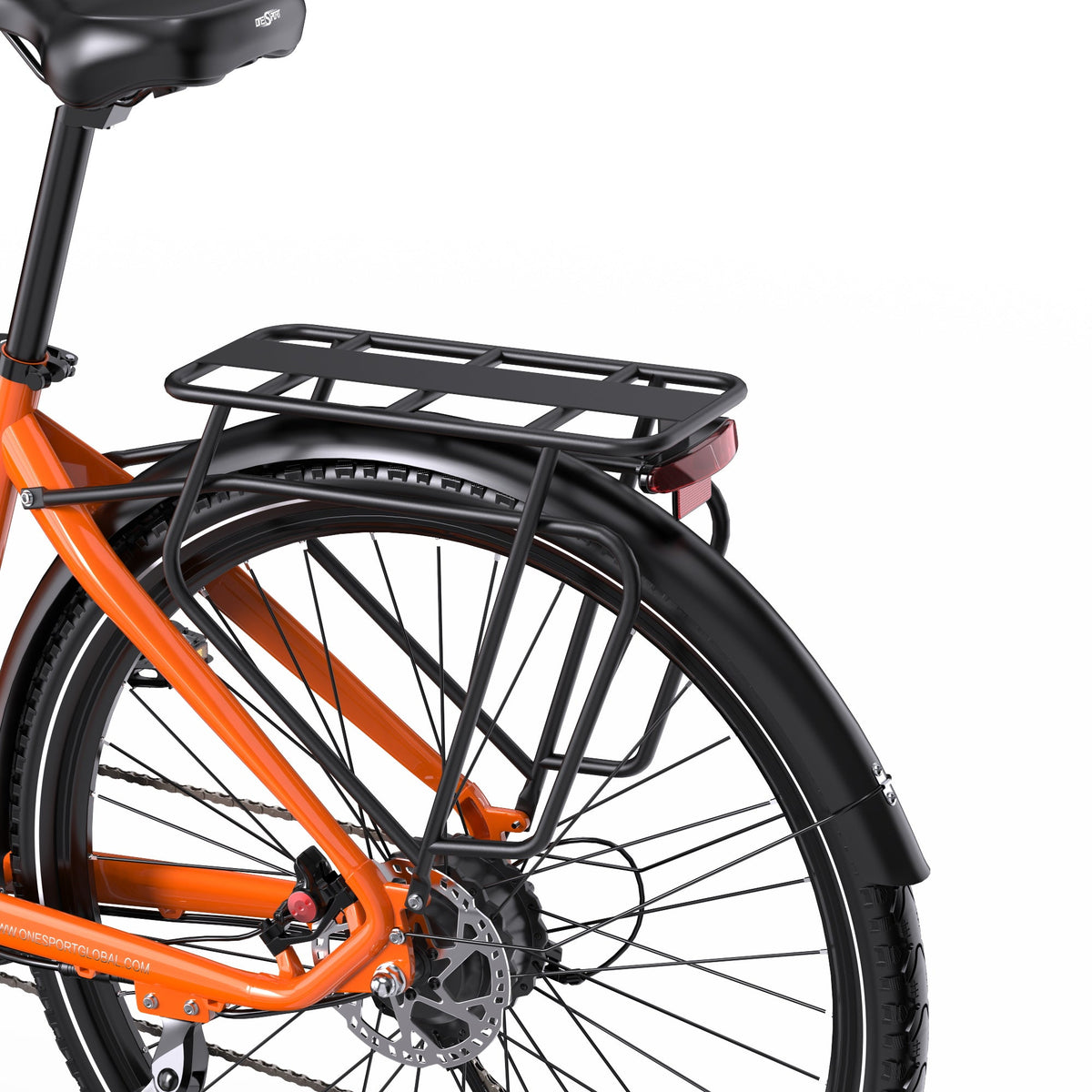 Gepäckträger des OneSport OT05 Pro von der Seite in Orange