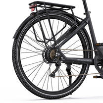 Hinterrad des OneSport OT05 Pro von hinten in Schwarz