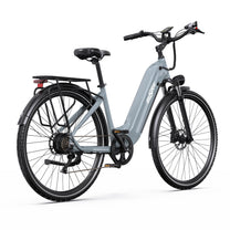 OneSport OT05 Pro E-Bike schräg von hinten in Hellblau
