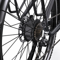 Schaltung und Kette des OneSport OT05 Pro in Schwarz in Nahaufnahme