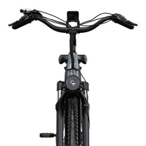 Lenker des OneSport OT05 Pro mit Display und Bedienelementen in Hellblau
