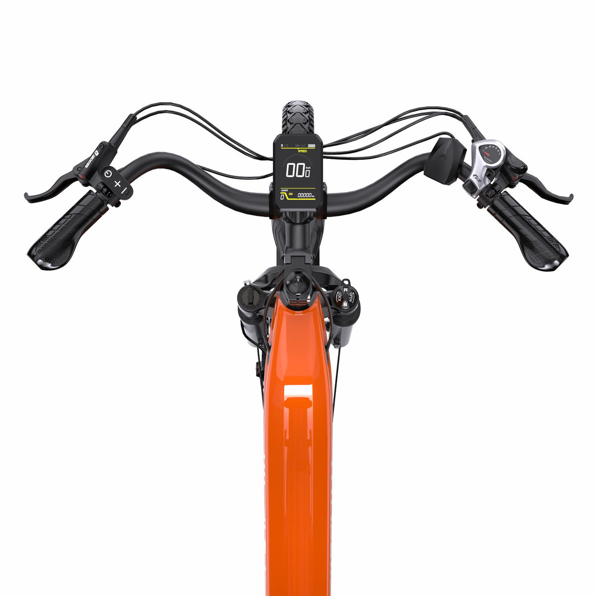 Lenker des OneSport OT05 Pro in Orange von oben