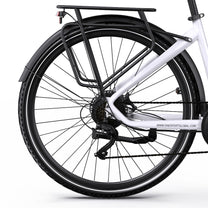 Hinterrad des OneSport OT05 Pro von hinten in Weiß