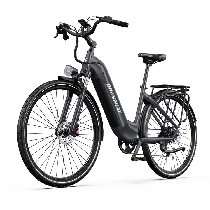 OneSport OT05 Pro E-Bike schräg von vorne in Schwarz