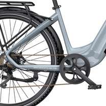 Kurbel und Pedale des OneSport OT05 Pro in Hellblau