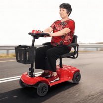 Frau sitzt auf dem SEEDREAM X-02B Lucas Elektromobil