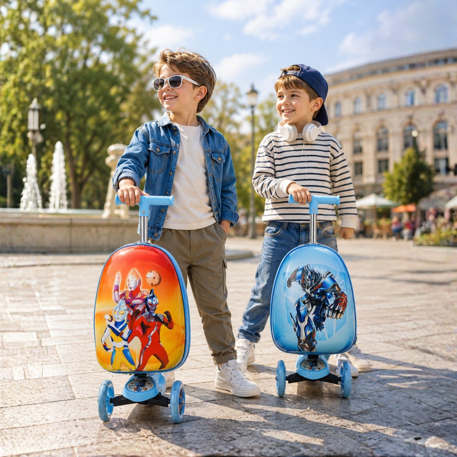 Smarter Kinderroller mit Reisekoffer - Fahrbarer Koffer - Wheelyshop