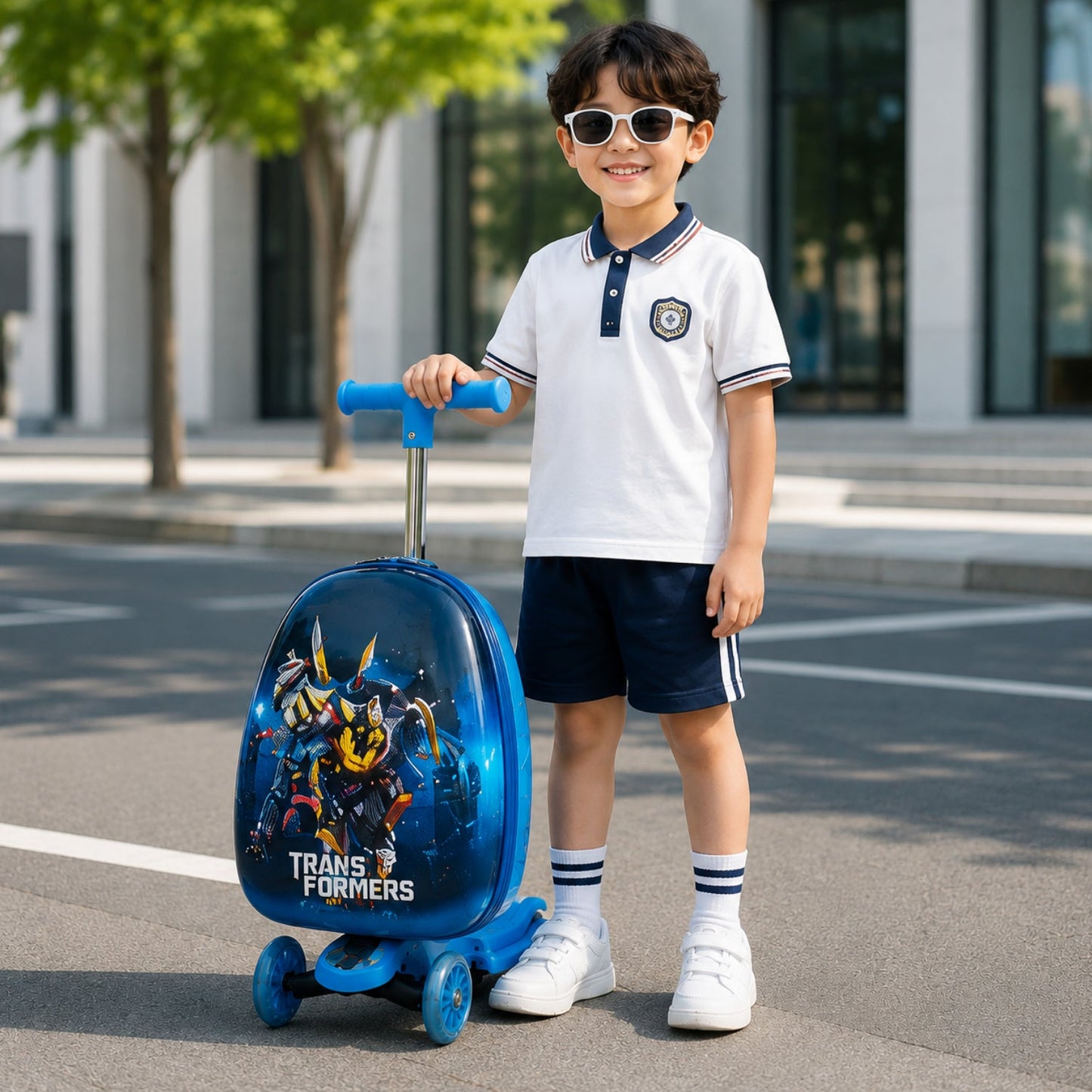 Smarter Kinderroller mit Reisekoffer - Fahrbarer Koffer - Wheelyshop