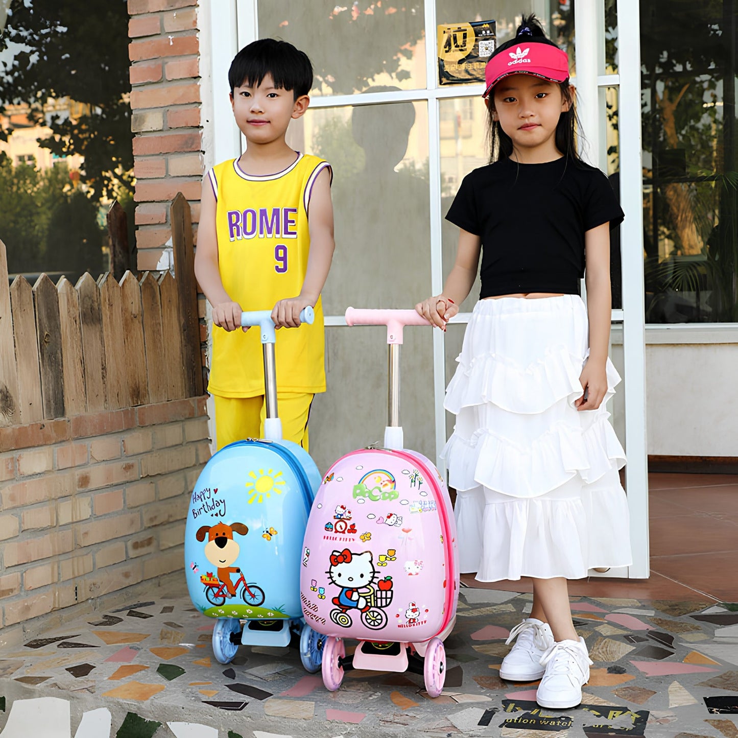 Smarter Kinderroller mit Reisekoffer - Fahrbarer Koffer - Wheelyshop