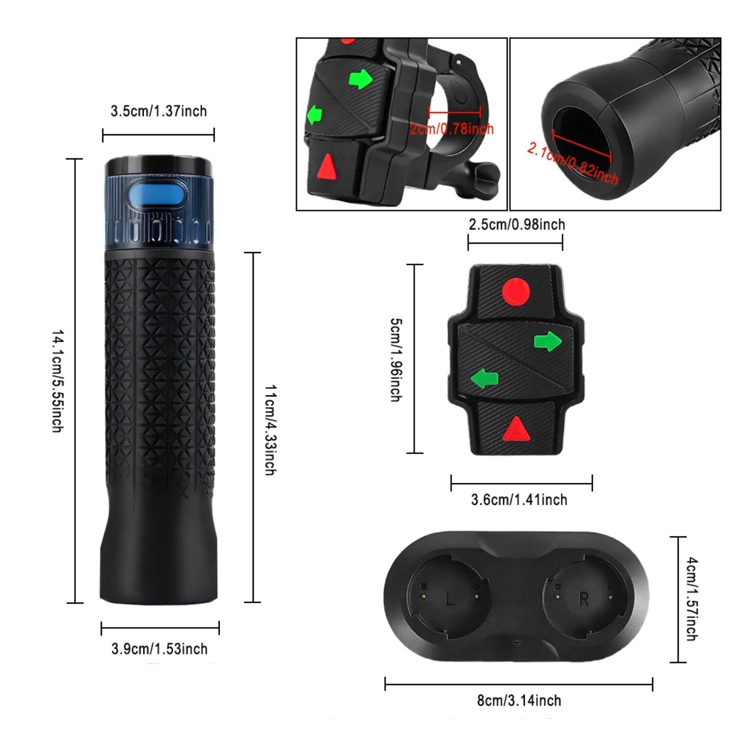 Smarte Gummigriffe mit Blinkern Plus - Zubehör - Wheelyshop