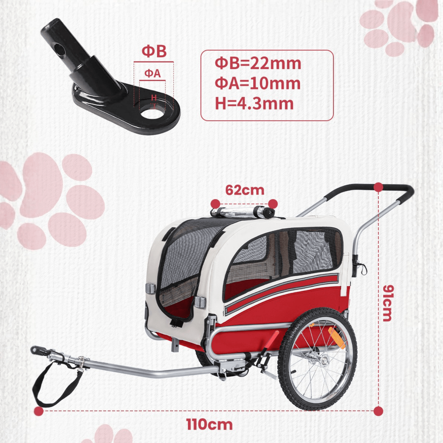 Hundeanhänger Fahrrad 20303B - Hundeanhänger - Wheelyshop