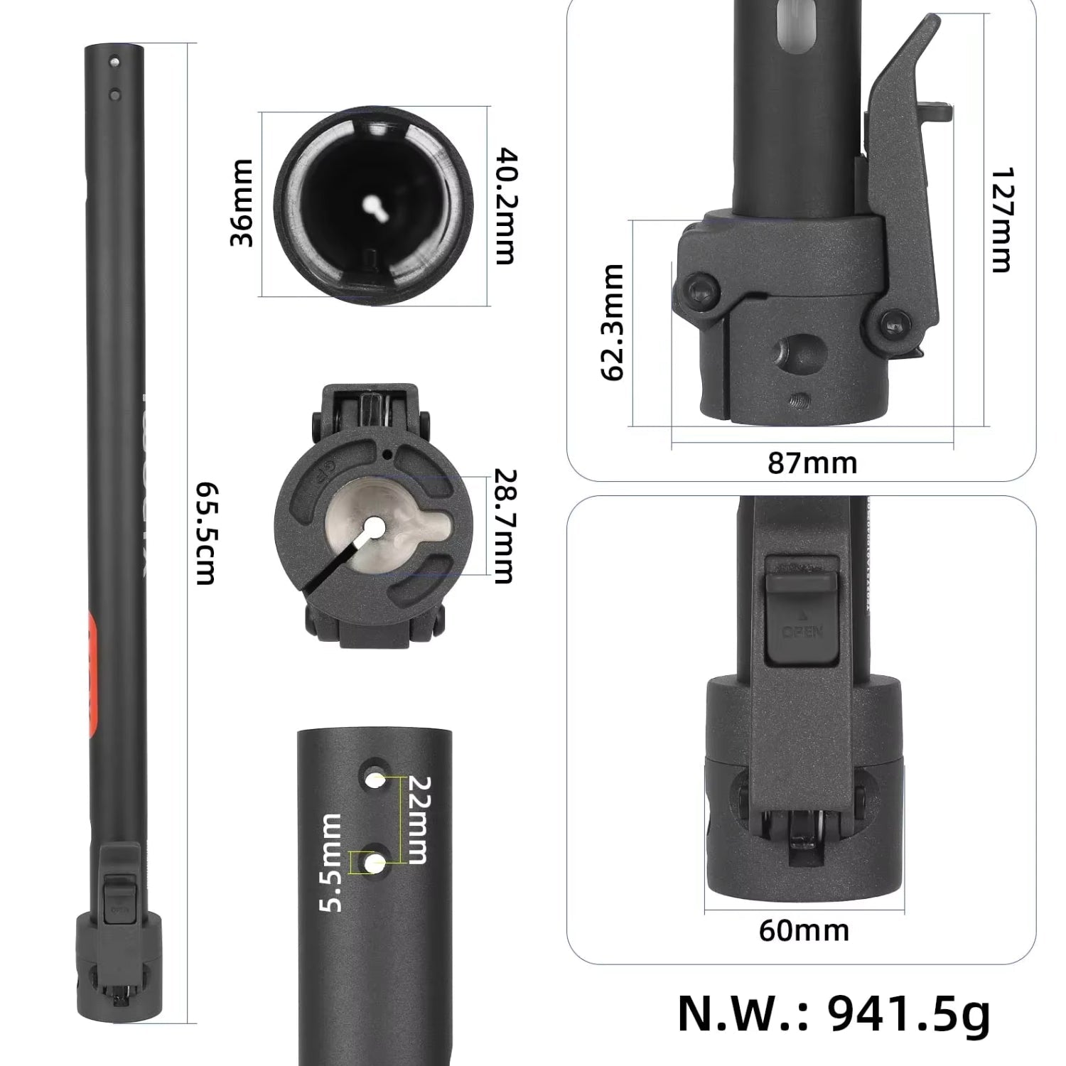 Lenkstange + Faltmechanismus Xiaomi 5 Max - Ersatzteil - Wheelyshop