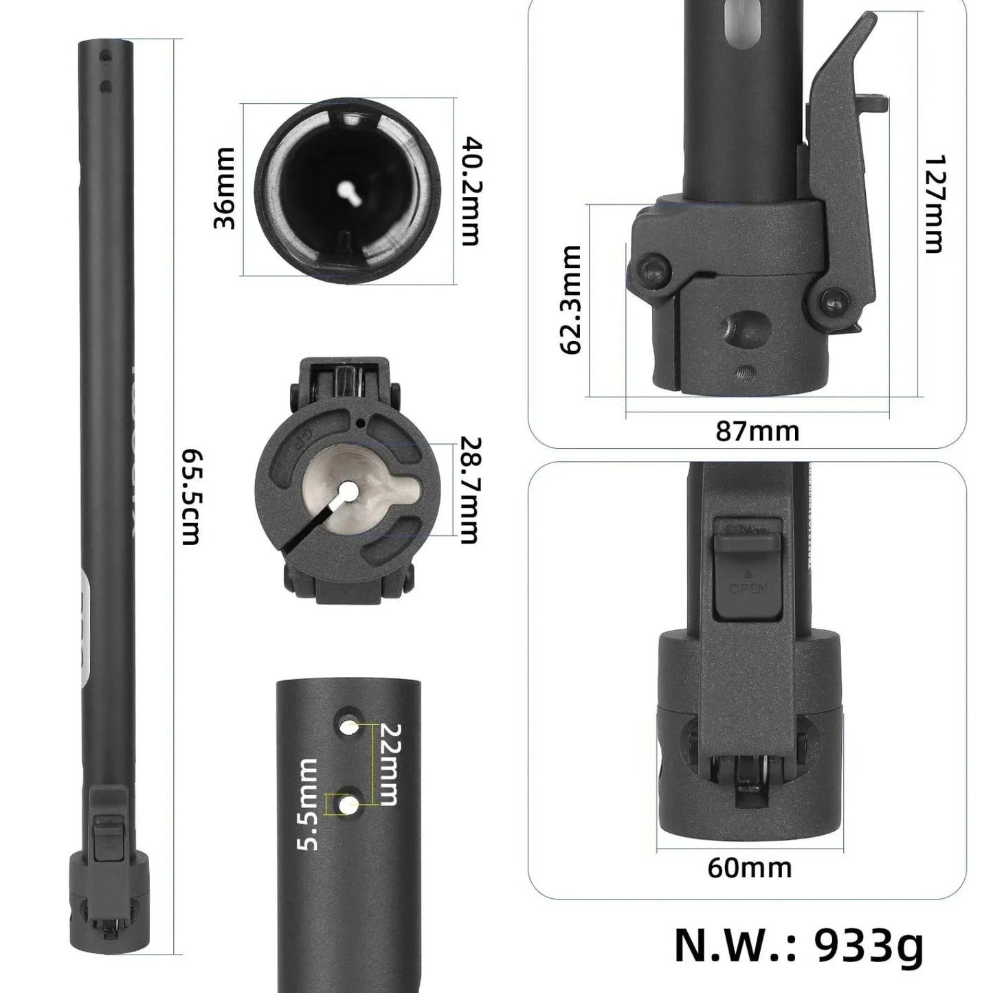 Lenkstange + Faltmechanismus Xiaomi 5 Pro - Ersatzteil - Wheelyshop