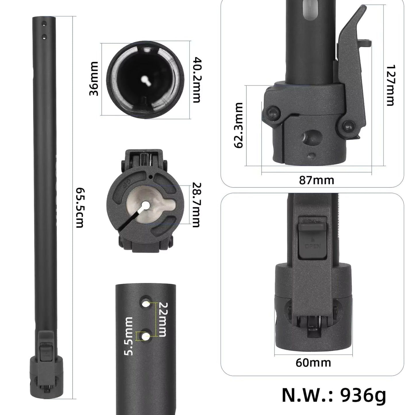 Lenkstange + Faltmechanismus Xiaomi 5 - Ersatzteil - Wheelyshop