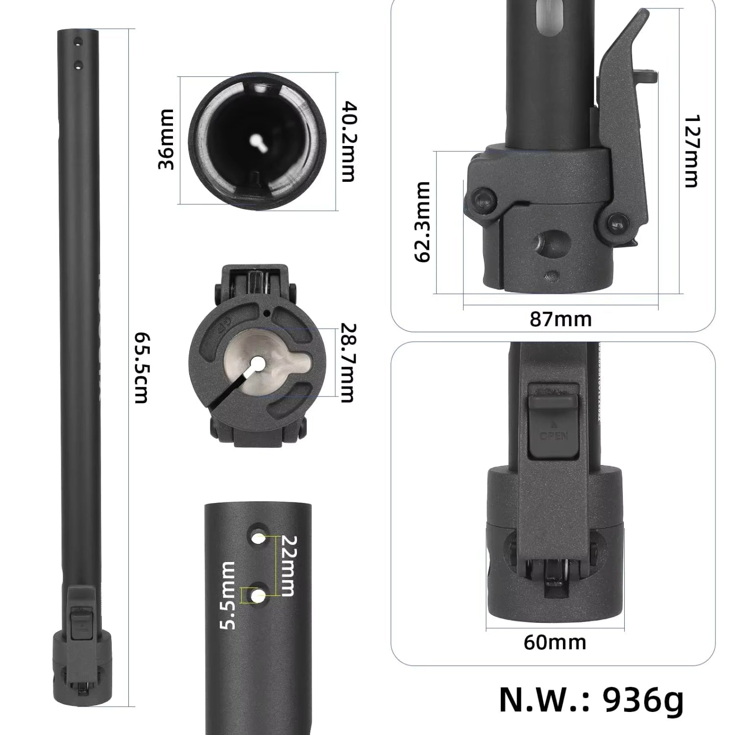 Lenkstange + Faltmechanismus Xiaomi 5 - Ersatzteil - Wheelyshop